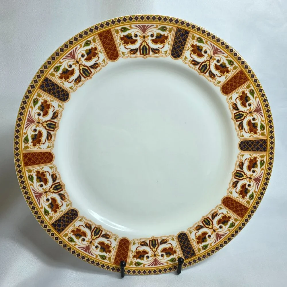 ONE Queens Imari 12 Inch Chop Plate Diamond Border with Floral Arches